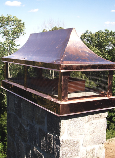 custom copper chimney caps shrouds - ma ct vt ri nh